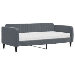 vidaXL Daybed me&eth; d&yacute;nu Dark Grey 90x190 cm Flauel