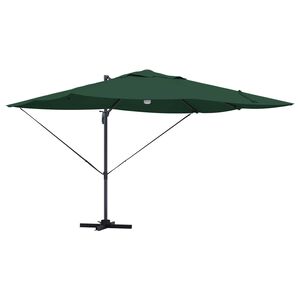 vidaXL Cantilever Roma Parasol Grænt og svart 352 x 251 x 265 cm