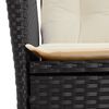 vidaXL 2 stykki garðborðstofusett með púðum Black Poly Rattan