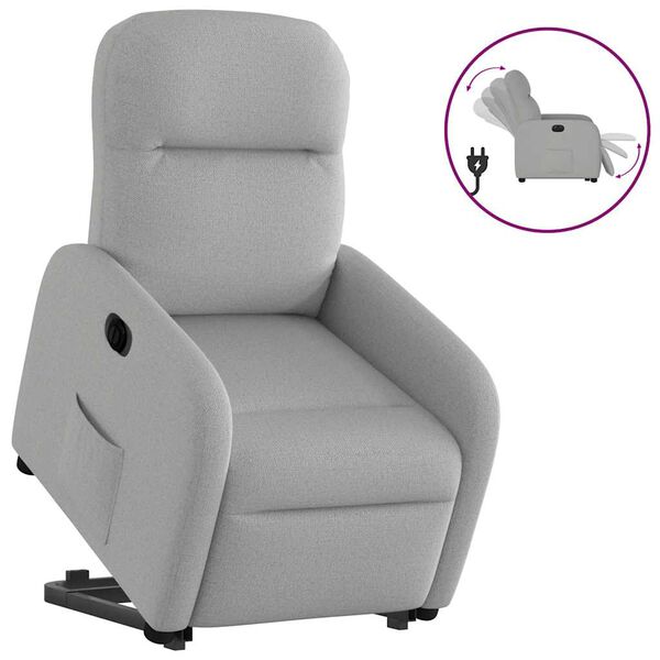 vidaXL Electric Stand up Recliner st&oacute;ll Cloud Grey Efni