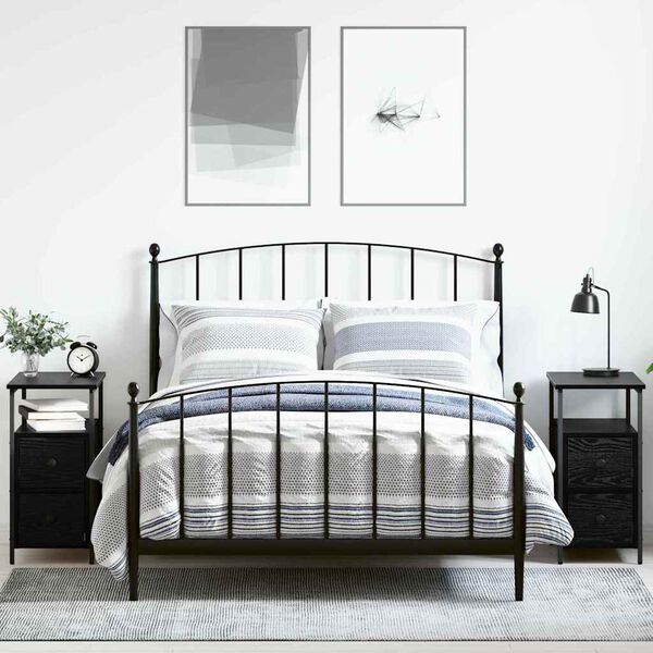 vidaXL Noat&ouml;flu sk&aacute;pur 2 pcs Sv&ouml;rt eik 30 x 60 x 60 cm Samsettur vi&eth;ur