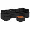 vidaXL Gar&eth;s&oacute;fa sett me&eth; p&uacute;&eth;i 8 pcs Svartur p&oacute;l&yacute;rattan