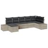 vidaXL Gar&eth;s&oacute;fa sett me&eth; p&uacute;&eth;i me&eth; geymslu 7 pcs Lj&oacute;sgr&aacute;r p&oacute;l&yacute;rattan