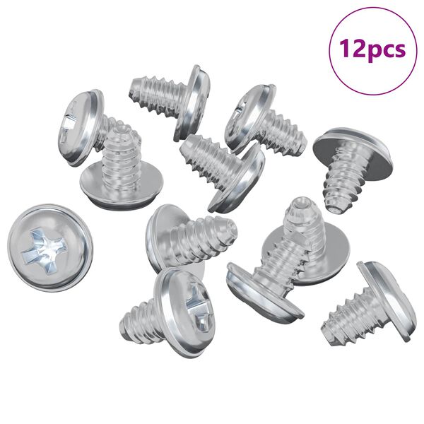 vidaXL L&aacute;saskr&uacute;fur 12 pcs Silfur M4 x 5 mm J&aacute;rn