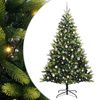 vidaXL Gervi li&eth;a&eth;ur j&oacute;latr&eacute; 300 LED lj&oacute;s Gr&aelig;nn 210 cm PVC og PE