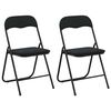 vidaXL Folding st&oacute;ll 2 pcs Svart 48 x 44 x 78 cm Flauel