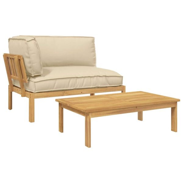 vidaXL S&oacute;fasett me&eth; p&uacute;&eth;i Einlita 2 pcs Drapplita&eth;ur Hrein akas&iacute;utr&eacute;