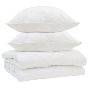 vidaXL S&aelig;ng me&eth; kodda 3 pcs Hv&iacute;tt Microfleece