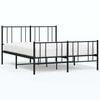vidaXL R&uacute;mgrind &uacute;r M&aacute;lmi me&eth; H&ouml;fu&eth;gafli & F&oacute;tagafli Sv&ouml;rt 150x200 cm