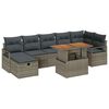 vidaXL Gar&eth;s&oacute;fa sett 8 pcs Gr&aacute;r p&oacute;l&yacute;rattan