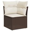vidaXL 14 bita gar&eth;s&oacute;fasett me&eth; p&uacute;&eth;um Brown Poly Rattan