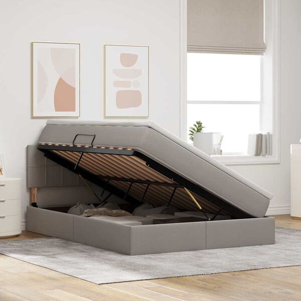 vidaXL R&uacute;m me&eth; geymslur&yacute;mi og d&yacute;nu M&oacute;gr&aacute;r 140 x 190 cm Samsettur vi&eth;ur