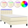 vidaXL H&oacute;lfa&eth; Springr&uacute;m me&eth; D&yacute;nu&LED Kremi 100x200 cm Gervile&eth;ur