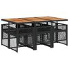 vidaXL 7 Hluta Gar&eth;bor&eth;stofusett me&eth; Sessum Svart P&oacute;l&yacute;rattan