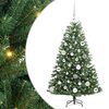 vidaXL Gervi hengdu j&oacute;latr&eacute; me&eth; 150 LED Gr&aelig;nn 120 cm PVC og m&aacute;lmur