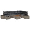 vidaXL Gar&eth;s&oacute;fa sett me&eth; p&uacute;&eth;i me&eth; geymslu 9 pcs Gr&aacute;r p&oacute;l&yacute;rattan