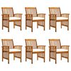 vidaXL gar&eth;bor&eth;stofust&oacute;lar 6 stk me&eth; p&uacute;&eth;um Solid Wood Acacia