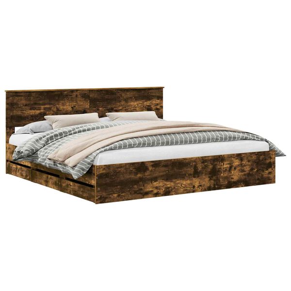 vidaXL Ramsv&iacute;k me&eth; sk&uacute;ffu Rau&eth;-eik 200 x 200 cm Verkfr&aelig;&eth;ilegt tr&eacute;