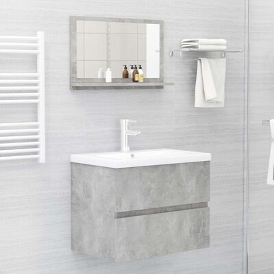 804566 vidaXL Bathroom Mirror Concrete Grey 60x10,5x37 cm Chipboard
