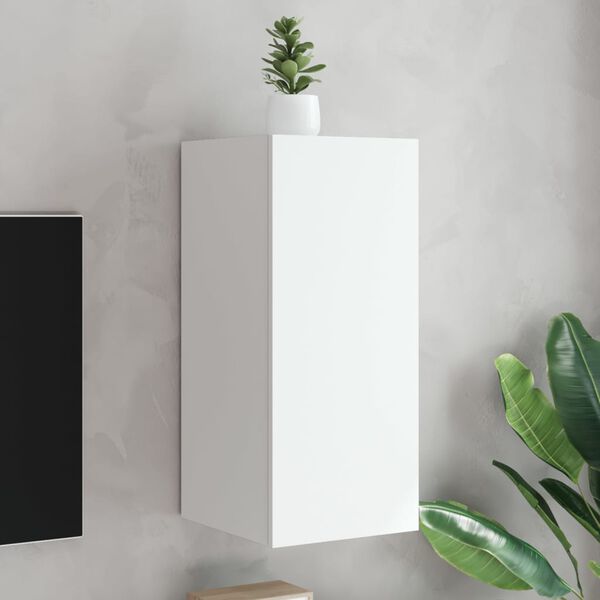 vidaXL Veggfestur Sj&oacute;nvarpssk&aacute;pur me&eth; LED lj&oacute;sum Hv&iacute;tur 30,5x35x70 cm