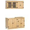 vidaXL Cabinet me&eth; hillu SKI 4 pcs Hunangsbjartur Solid furuhikk