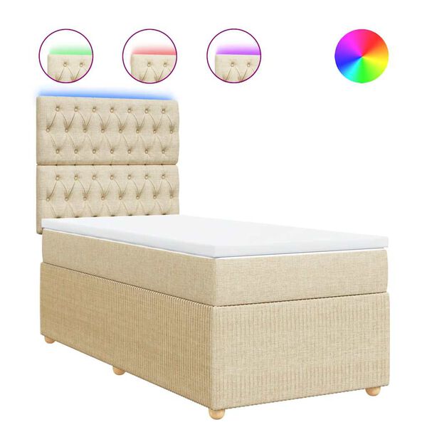 vidaXL H&oacute;lfa&eth; Springr&uacute;m me&eth; D&yacute;nu Rj&oacute;ma 90x190 cm Tauefni