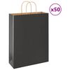 vidaXL Papp&iacute;rspokar 50 stk me&eth; Handf&ouml;ngum Svartir 32x12x42 cm