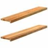 vidaXL gluggasyllur 2 stk lj&oacute;sbr&uacute;nt 120x20x2 cm gegnheil vi&eth;ar eik