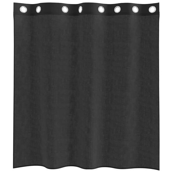 vidaXL Voile Gluggatjöld með Grommets 2 stk Svartar 140x140 cm