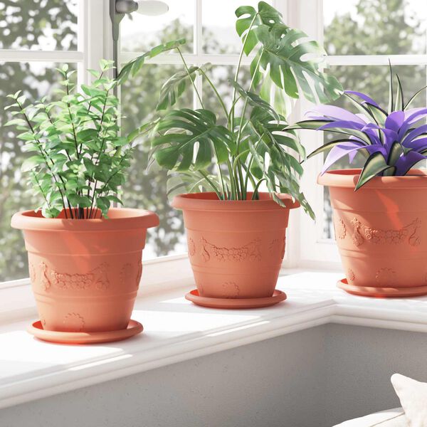 vidaXL Pl&ouml;ntupottar 24 pcs Ekkert Rautt &Oslash; 26 x 21.5 cm Plast