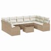 vidaXL S&oacute;fasett me&eth; p&uacute;&eth;i 10 pcs Drapplita&eth;ur Poly Rattan