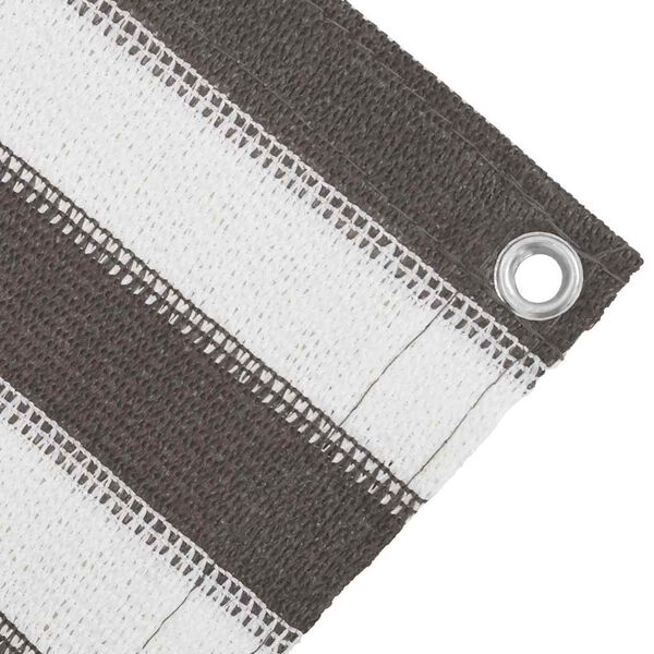 vidaXL Tjaldmotta Reykgr&aacute; og Hv&iacute;t 400x400 cm HDPE