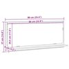 vidaXL Spegilshelf Gamalt viður 90 x 10,5 x 37 cm Samsettur viður