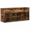 vidaXL Sk&oacute;bekkur Reyklitu&eth; Eik 102x30,5x45 cm Samsettur Vi&eth;ur
