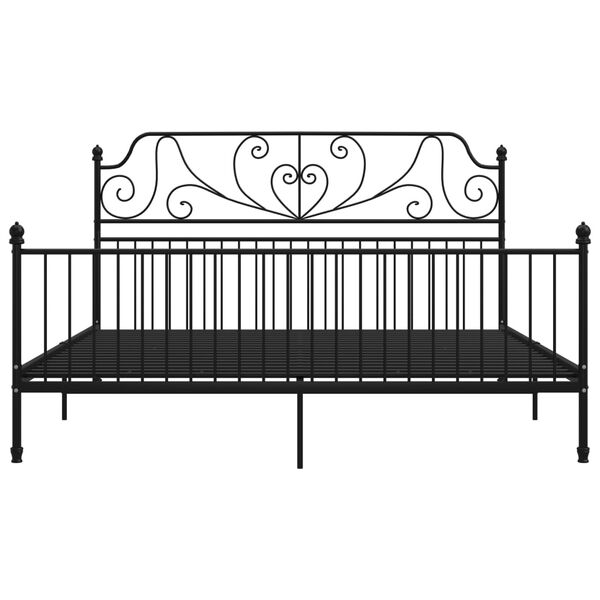 vidaXL R&uacute;mgrind &aacute;n D&yacute;nu Svart 180x200 cm M&aacute;lmur