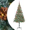 vidaXL Gervi j&oacute;latr&eacute; me&eth; 300 LED me&eth; standi Gr&aelig;nn 180 cm PVC og St&aacute;l