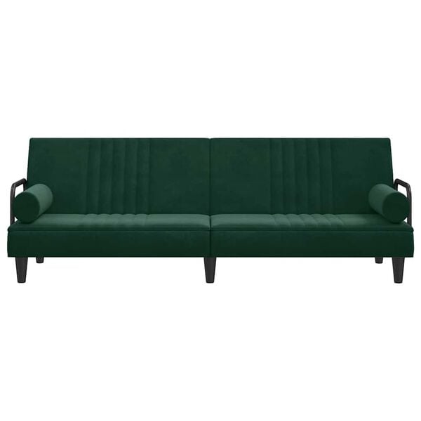 vidaXL svefns&oacute;fi me&eth; armhv&iacute;lum Dark Green Velvet