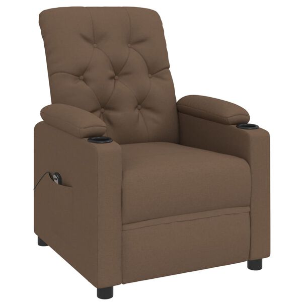 vidaXL Electric Recliner st&oacute;ll Br&uacute;nt efni