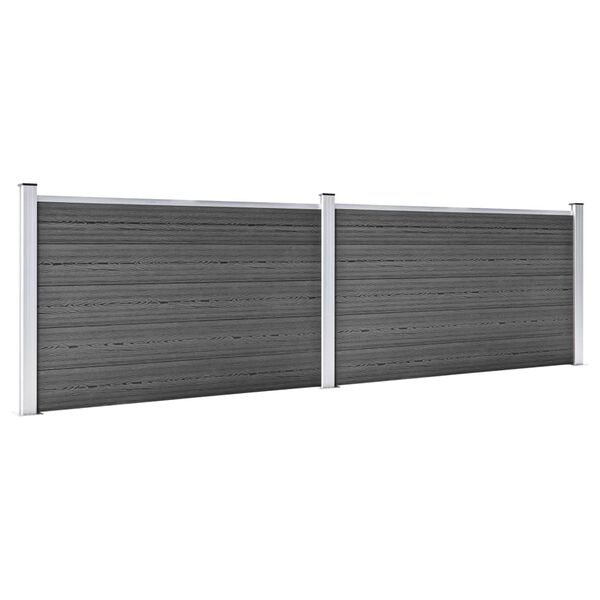 vidaXL Gir&eth;ingarpl&ouml;tusett WPC 353x105 cm Svart