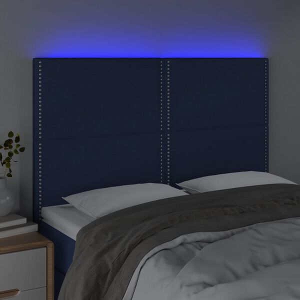 vidaXL LED h&ouml;fu&eth;gafl Bl&aacute;tt 144x5x118/128 cm Efni