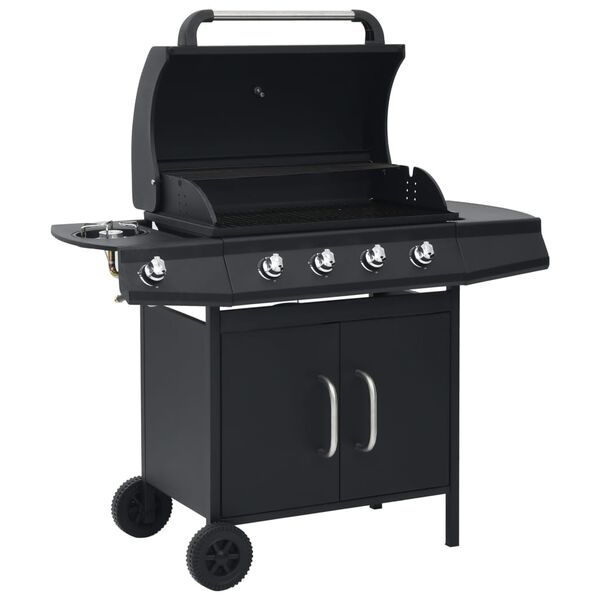 vidaXL Gasgrill 4+1 Brennarar Svart Stál