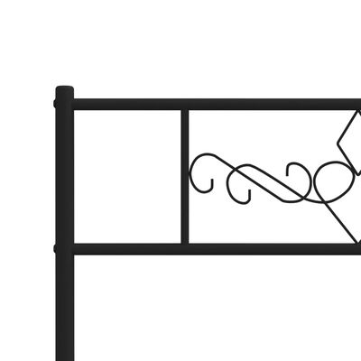 vidaXL Rúmgrind úr Málmi með Höfuðgafli & Fótagafli Svört 80x200 cm