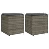 vidaXL gar&eth;st&oacute;lar me&eth; p&uacute;&eth;um 2 stk Gr&aacute;r 40x40x43 cm P&oacute;l&yacute;rattan