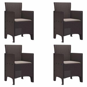 vidaXL Garðstóll 4 pcs Brúnn 53 x 49 x 85 cm PP