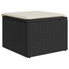vidaXL 9 stykki gar&eth;s&oacute;fasett me&eth; p&uacute;&eth;um Black Poly Rattan Acacia