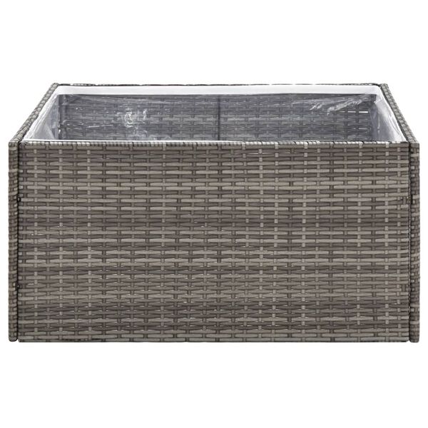vidaXL Garðker Grátt 80x80x40 cm Pólýrattan