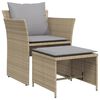 vidaXL Gar&eth;st&oacute;ll me&eth; F&oacute;tskemli Drappa&eth;ur P&oacute;l&yacute;rattan