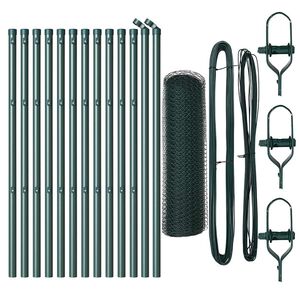vidaXL Gir&eth;ingarp&oacute;stur Gr&aelig;nn 25 x 0,5 m (13 mm mesh) St&aacute;l