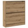 vidaXL Sk&oacute;knask&aacute;pur Rau&eth;-eik 80 x 21 x 87,5 cm Samsettur vi&eth;ur