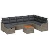 vidaXL Gar&eth;s&oacute;fa sett me&eth; p&uacute;&eth;i me&eth; geymslu 9 pcs Gr&aacute;r Poly rattan